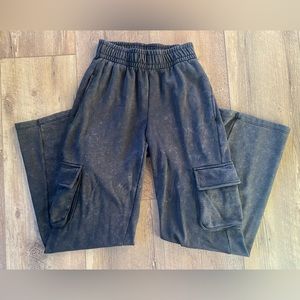 Wild Fable Black Wash Wide Leg Sweatpants With Side Pockets Size Extra Small